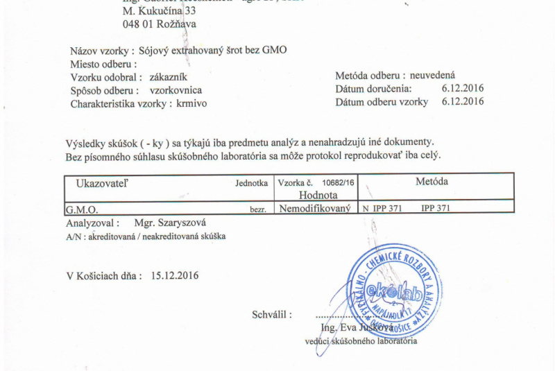Rada krmív bez GMO